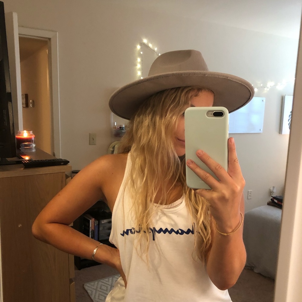 Grey Wide Brim Hat